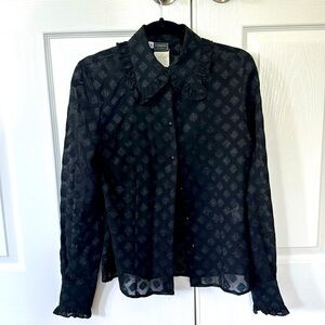 Versus gianni versace black shirt blouse transparent
